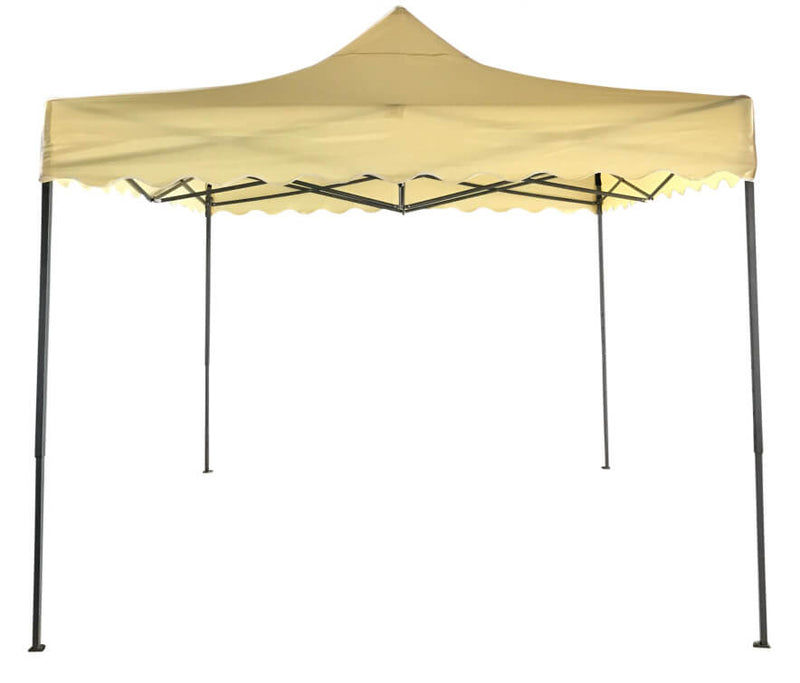 Gazebo da Giardino Pieghevole 3x3m in Acciaio e Tessuto Oxford Beige-1