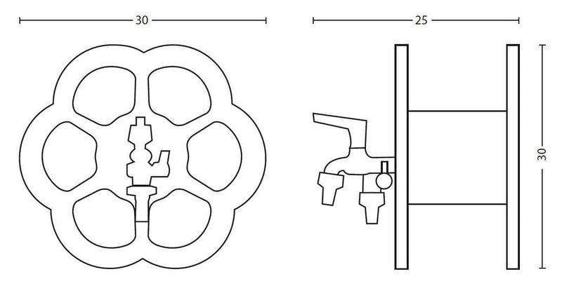 Portatubo da Muro in Metallo con Rubinetto a Doppia Uscita Belfer 42/FR Antracite-3