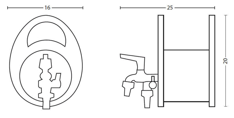 Portatubo da Muro in Metallo con Rubinetto a Doppia Uscita Belfer 42/MU Antracite-3