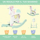 Cavallo a Dondolo per Bambini 68x27x47,5 cm con Maniglie e Pedali in MDF-4