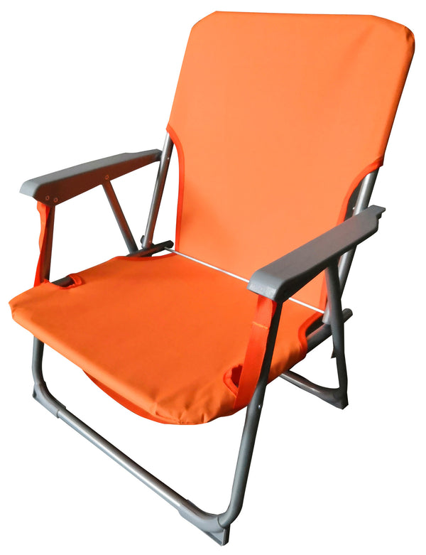 acquista Spiaggina Chaise Longue Pliante 53x54x25/68 cm en Acier et Tissu Oxford 600D Orange