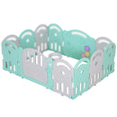 Box Recinto Attività per Bambini 162x122x63 cm  Grigio e Azzurro-1