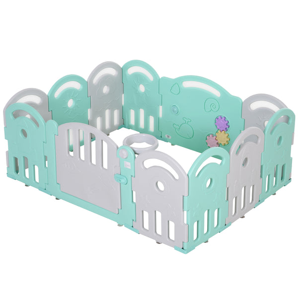 prezzo Clôture d'Activité Parc pour Enfants 162x122x63 cm Gris et Bleu