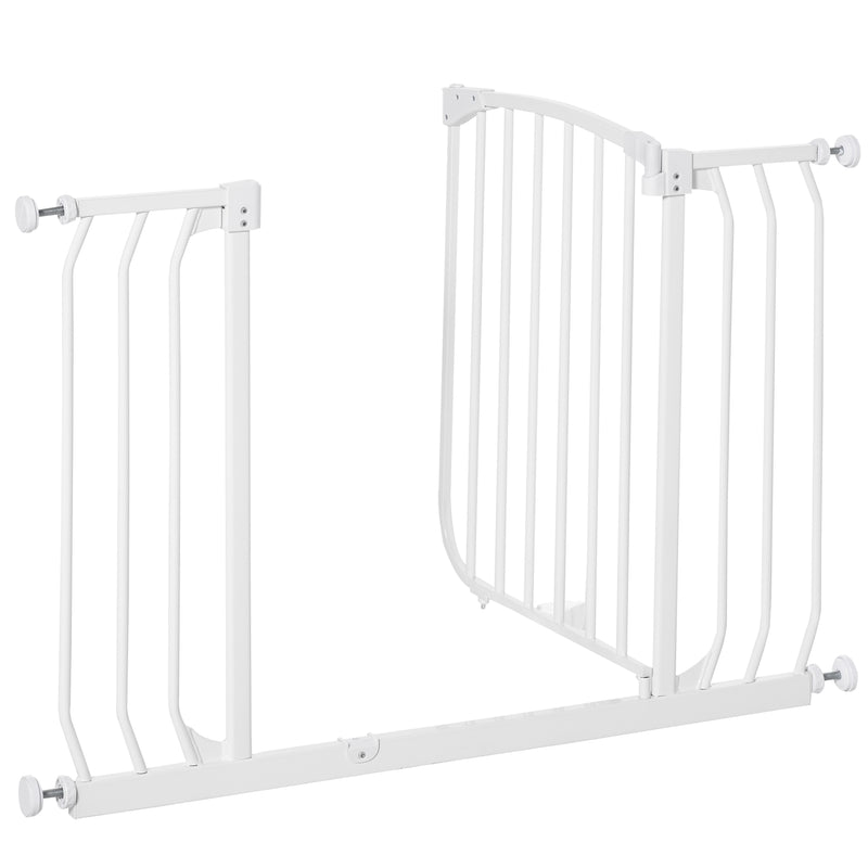 Cancelletto Bambini Barriera di Protezione 96x72,5 cm in Metallo Bianco-4