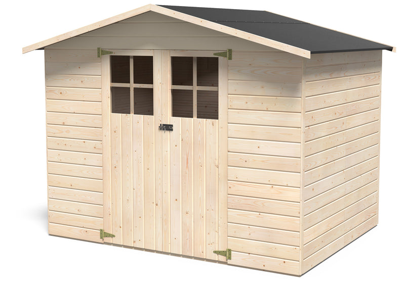 Casetta Box da Giardino per Attrezzi 2,62x2,02m con Pavimento in Legno Abete 12mm Lodum-1