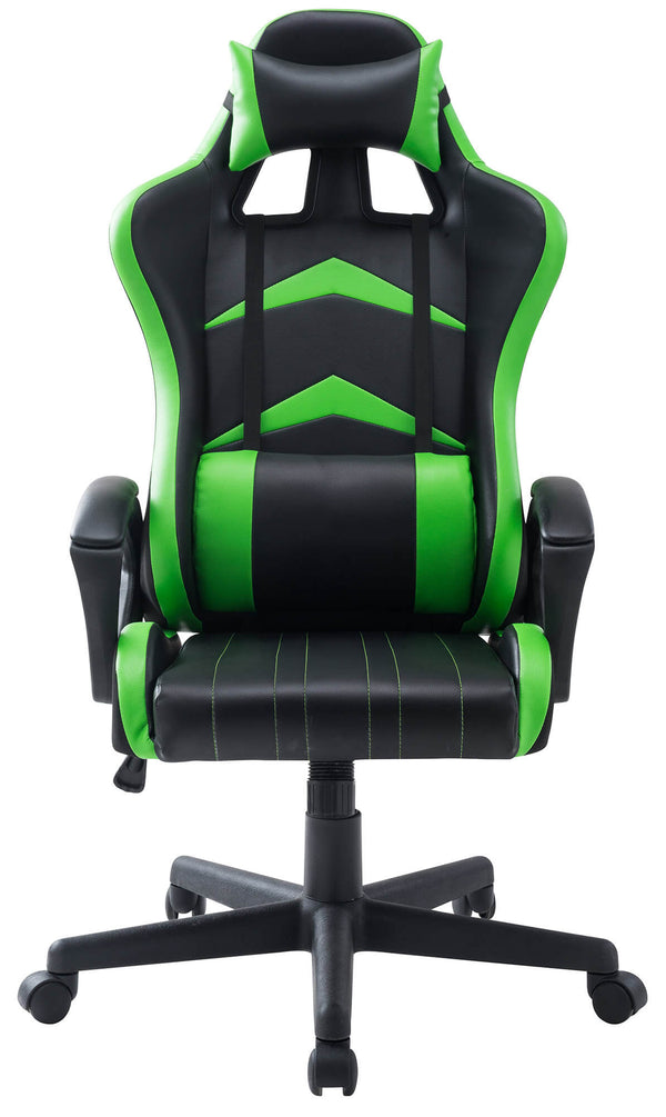 Chaise Gaming Ergonomique en Similicuir Hauteur Réglable Motti Jerez Noir et Vert sconto