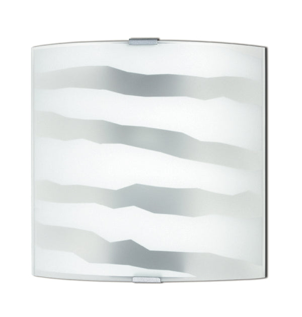 sconto Applique en verre blanc zèbre chromé, décoration moderne, lampe E27