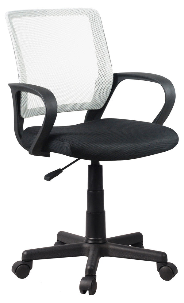 sconto Chaise de bureau opérationnelle en tissu noir et blanc