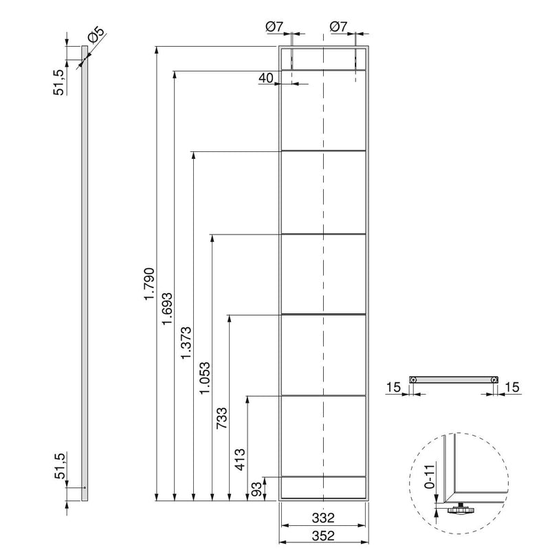 Struttura per Scaffale Lader H1790 Verniciato Nero Acciaio Emuca-2