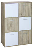 Mobile 6 Ante 77x30x115 cm in Legno Truciolare Bianco e Sonoma-1