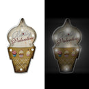 Insegna in metallo gelato con led cm 27x51,5x5-1