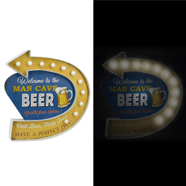 Plaque métal bleu jaune avec led cm 46,5x45,8x5 sconto