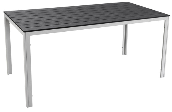 prezzo Table de Jardin 156x78x74 cm en Acier et Plastique Imprimé Blanc et Gris Foncé