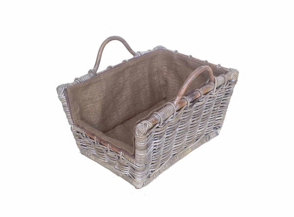 acquista Cloe panier à bûches évasé 2m avec doublure en jute 52x38xh26/36 cm