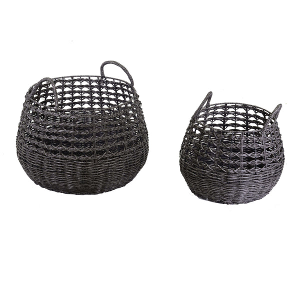 Lot de 2 paniers ronds en métal gris prezzo