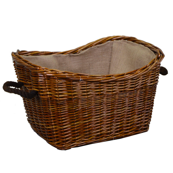 Panier en osier doublure en jute avec anses rectangulaires en corde marron 58x42xh34 cm acquista