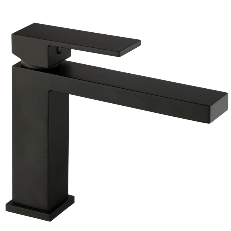 Rubinetto Miscelatore Monocomando Lavabo Alto in Ottone Bonussi Orleans Nero Opaco-1