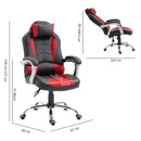 Sedia da Gaming Ergonomica 67x69x118-127 cm in Similpelle Rosso e Nero-3