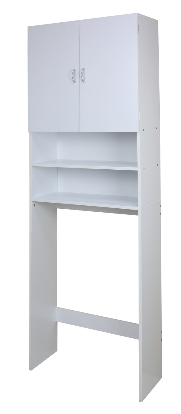 Etagère gain de place au dessus du lave-linge 65x25x192 cm en aggloméré blanc sconto