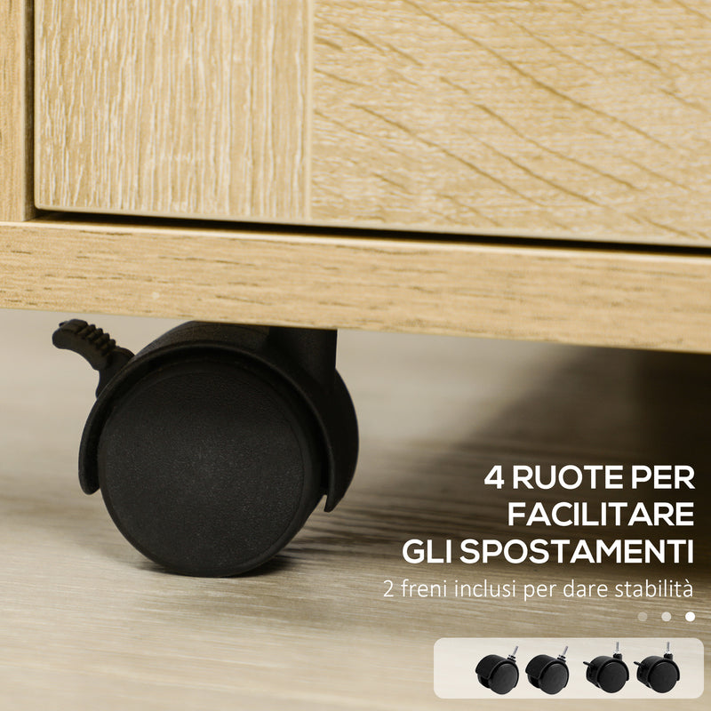 Cassettiera Portadocumenti da Ufficio 39x42x56 cm in Truciolato Legno Naturale-6