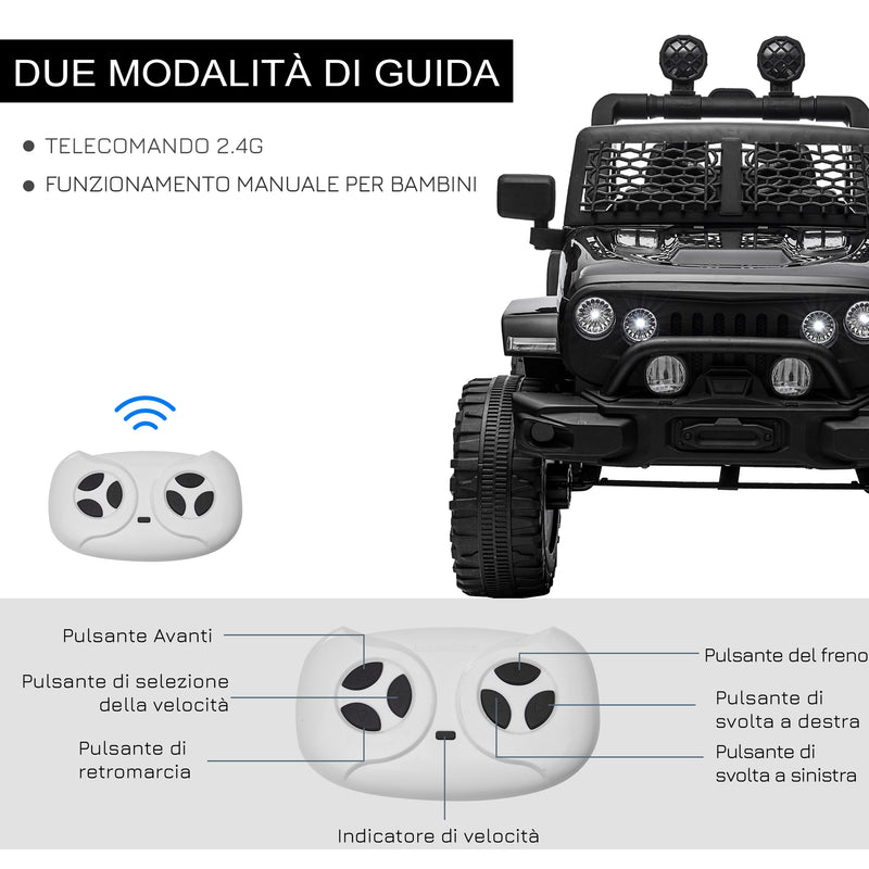 Macchina Elettrica per Bambini 12V Nera -6