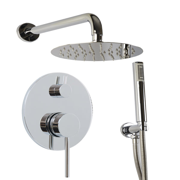 Pommeau de douche et mitigeur mural Bonussi Milk Chrome Ø20 cm en acier inoxydable sconto