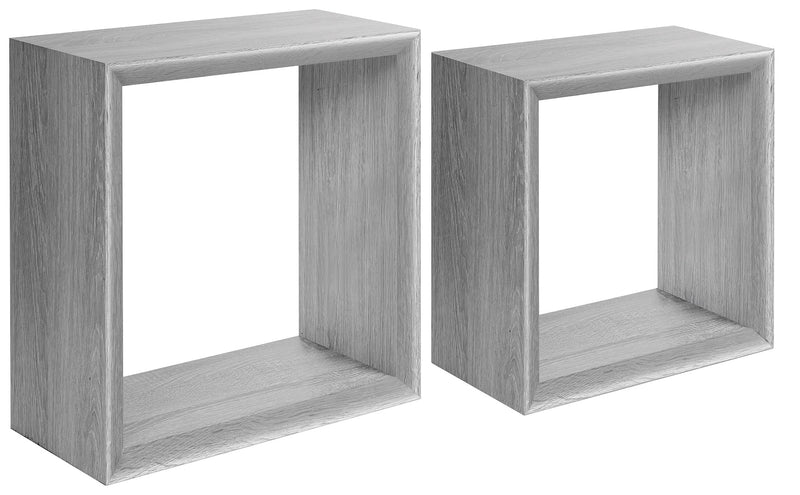 Set 2 Mensole Cubo da Parete Quadrato in Fibra di Legno Ginevra Rovere Imperiale-1