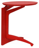 Tavolino Pieghevole da Salotto Ø43x51 cm in Legno Rosso-1