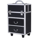 Trolley Porta trucchi Professionale Nero 36x23x58-103 cm  Style-1