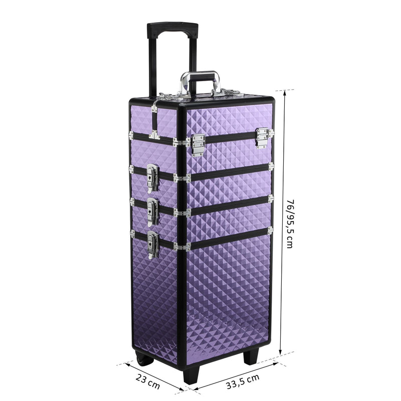 Trolley per Estetista Make Up Trucchi in Alluminio 33,5x23x95 cm  Jam-6