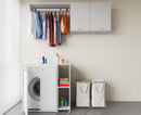 Coprilavatrice da Esterno in PVC 95x60x94 cm 2 Ante con Ripiani Laterali Laundry Bianco-2