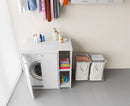 Coprilavatrice da Esterno in PVC 95x60x94 cm 2 Ante con Ripiani Laterali Laundry Bianco-4