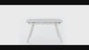 Table Extensible 140/175/210x90x76 cm en Métal avec Plateau en Verre Blanc