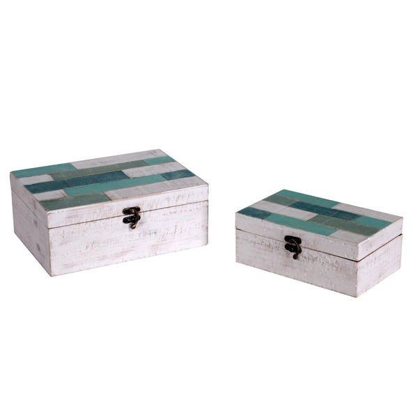 online Lot de 2 caisses rectangulaires en bois de mer