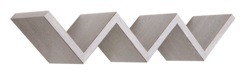 Mensola da Parete Libreria Zigzag 56x15,5 cm in Fibra di Legno Saetta Rovere Grigio New-1