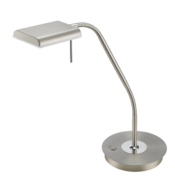 sconto Lampe de table LED d'intérieur en métal nickel mat