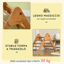 Triangolo da Arrampicata Pieghevole per Bambini 90x64x70 cm in Legno di Faggio Marrone chiaro-6