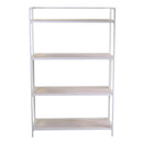 Libreria 4 ripiani 85,5x34,5xh123/135 cm in Metallo Lucilla Bianco-2