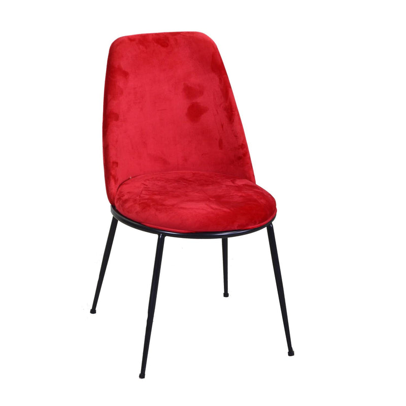 Sedia Kiev 49x56xh44/85 cm in Tessuto Velluto Rosso/Nero-1