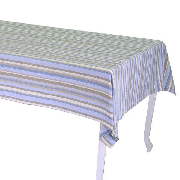 sconto Tovaglia Rettangolare 140x240 cm in Cotone 180 GSM Stripe Avio