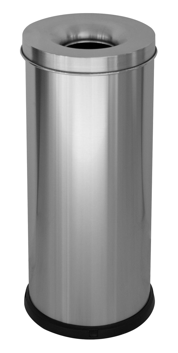 acquista Pattumiera Gettacarte Ø25xh60 cm Autoestinguente in Acciaio Inox Argento