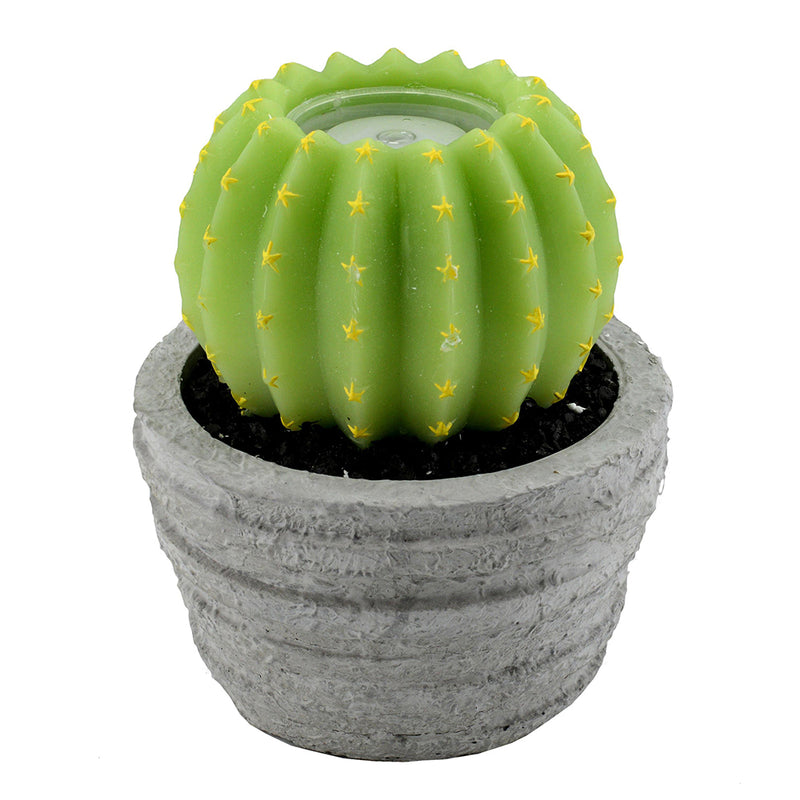 Candela led cactus con vaso fontana cm Ø23xh28-1