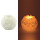 Candela led bianco con rose fontana cm Ø25xh20-2