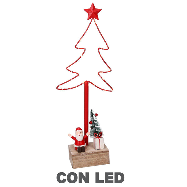 prezzo Sapin LED en métal avec Père Noël rouge 7x15xh39 cm