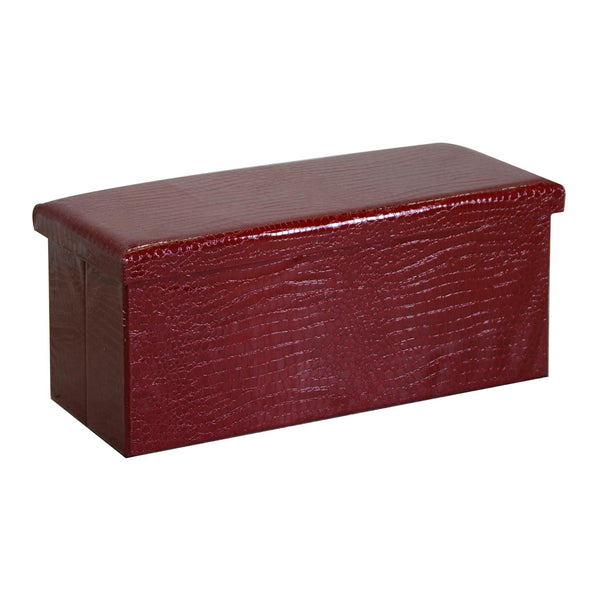 online Malle rectangulaire 76x40xh41 cm en simili cuir rouge