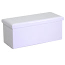 Baule Rettangolare 76x40xh41 cm in Similpelle Bianco-1