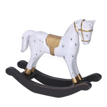 acquista Cavallo a dondolo legno bianco cm 42x8xh31