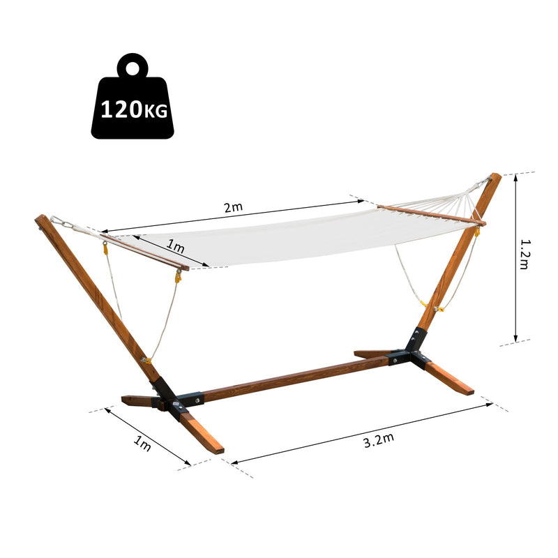 Amaca Autoportante in Legno Crema 320x110x120 cm -8