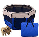 Box per Animali Domestici Pieghevole 125x125x58 cm Blu Scuro -2