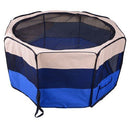 Box per Animali Domestici Pieghevole 125x125x58 cm Blu Scuro -3